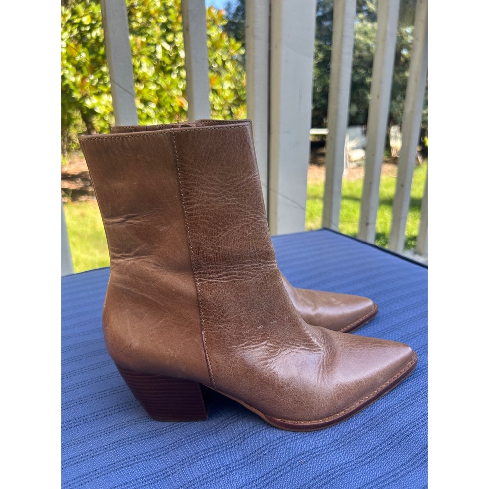 Matisse Caty Tan Leather Western Pointed Toe Ankle Boots Womens 6M